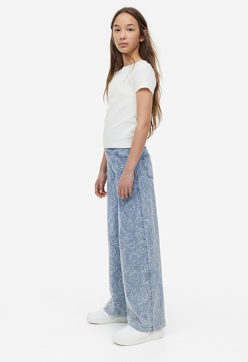H&M - Wide printed trousers - blue