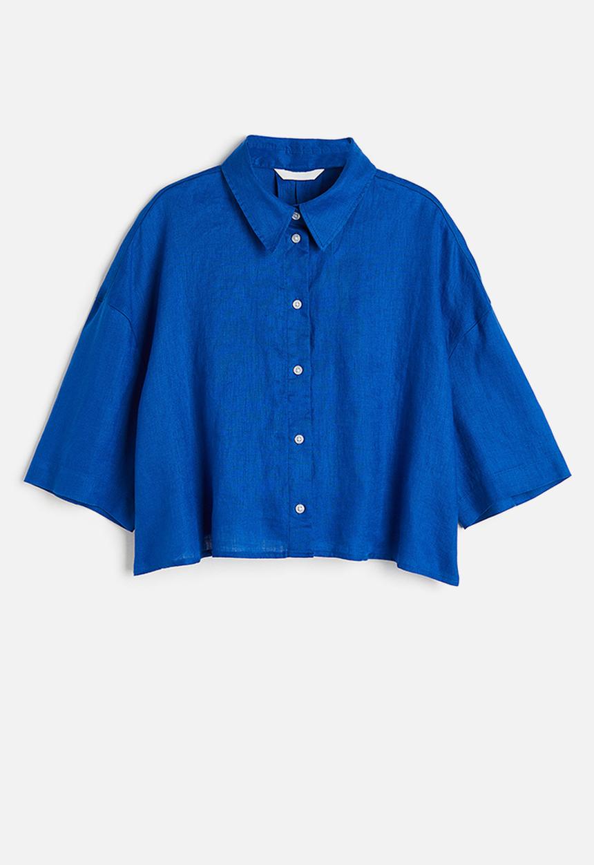 H&M - Oversized linen shirt - bright blue