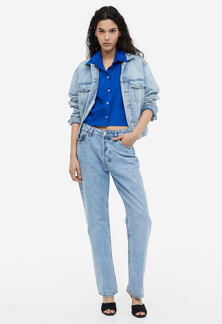 H&M - Oversized linen shirt - bright blue