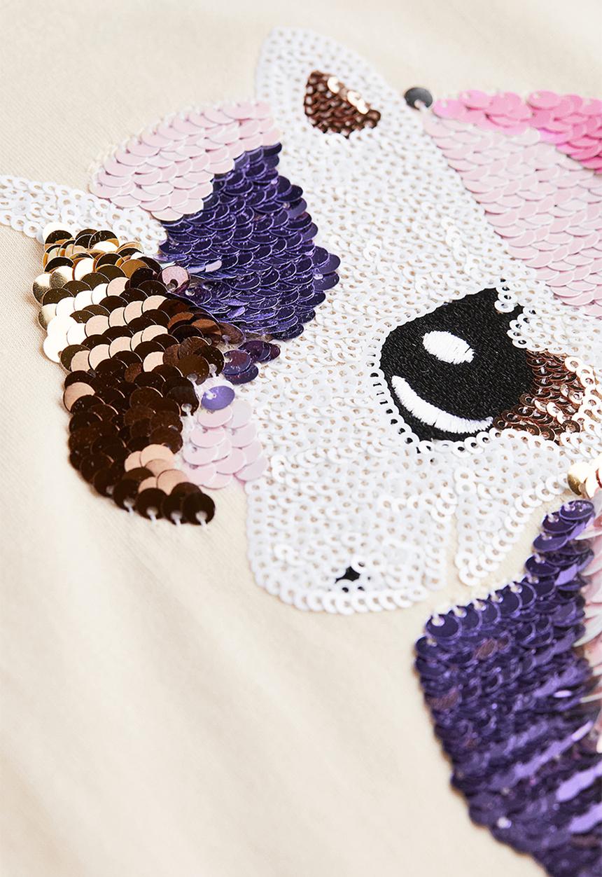 H&M - Top - light beige unicorn 