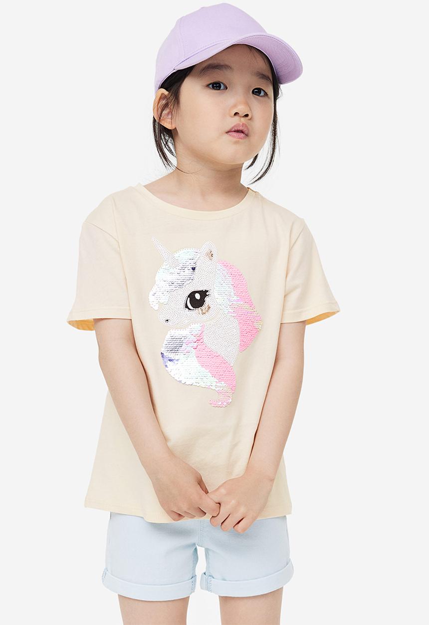 H&M - Top - light beige unicorn 
