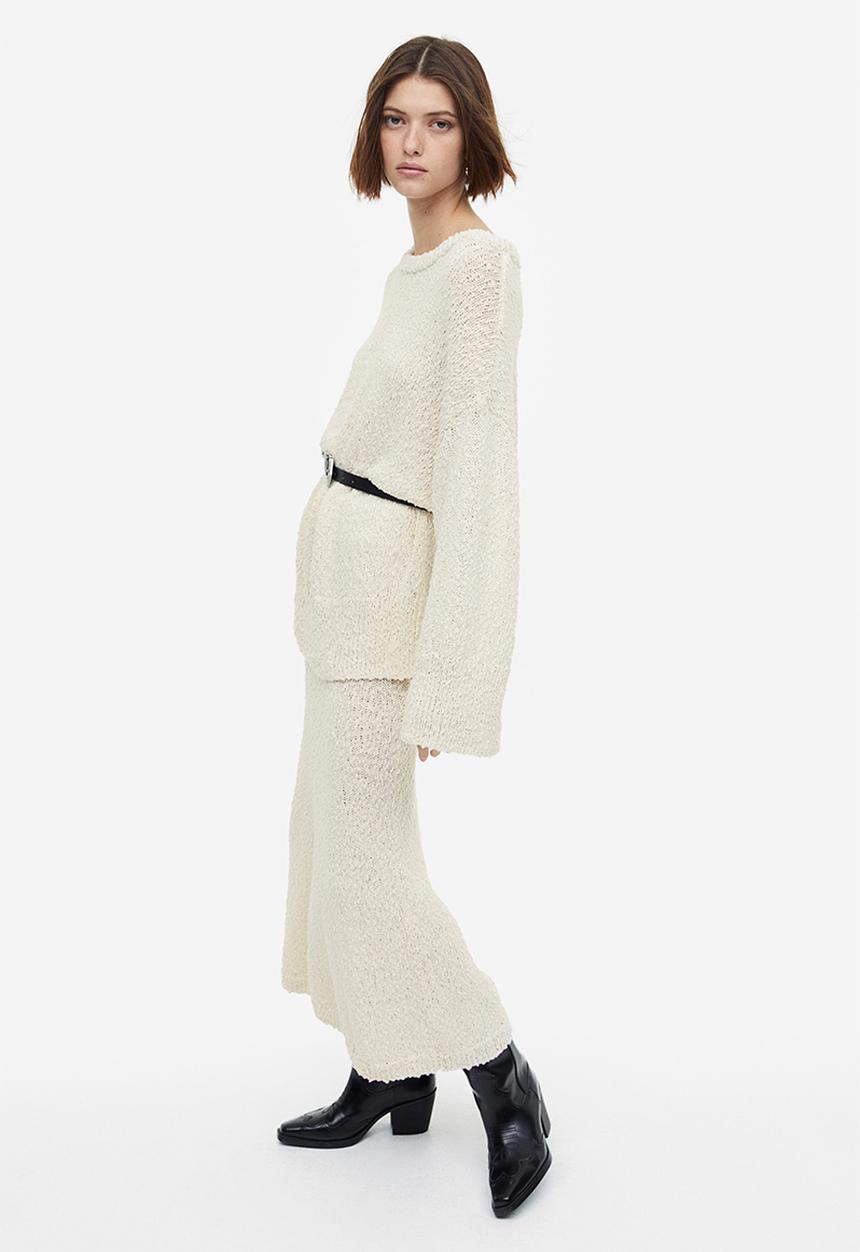 H&M - Oversized textured-knit jumper - cream