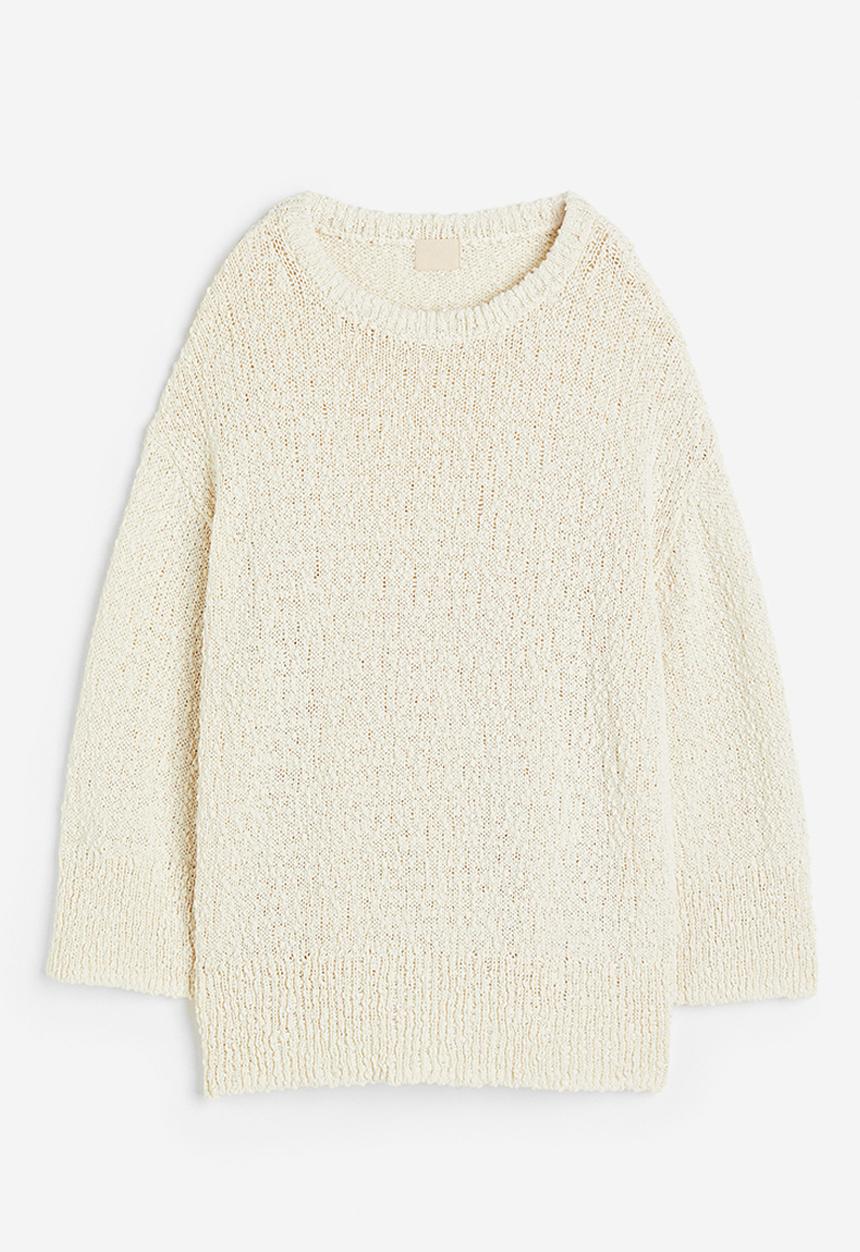 H&M - Oversized textured-knit jumper - cream