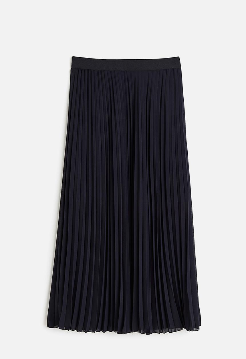 H&M - Pleated chiffon skirt - navy blue