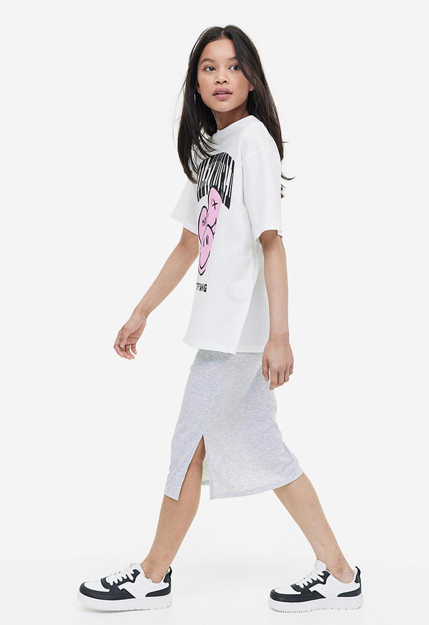 H&M - Ribbed skirt - grey