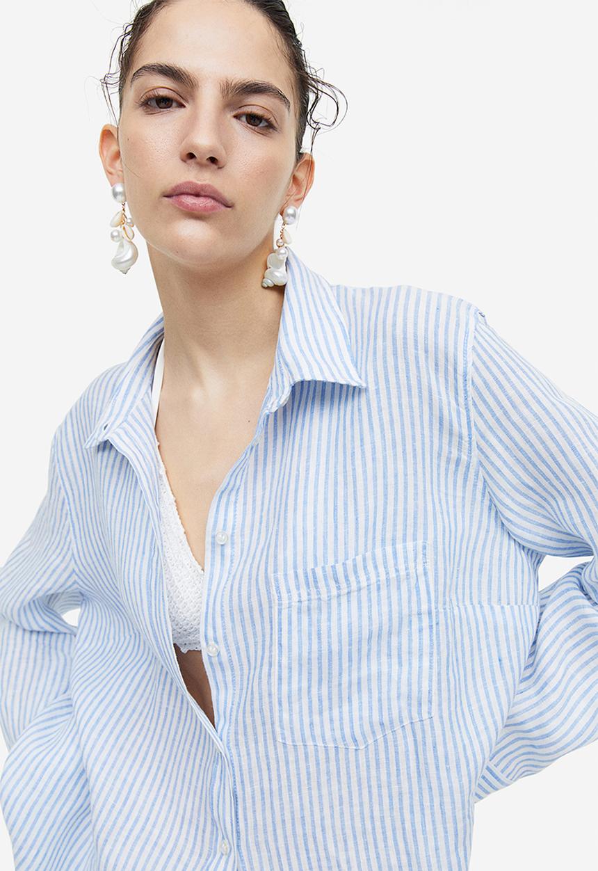 H&M - Linen shirt - blue