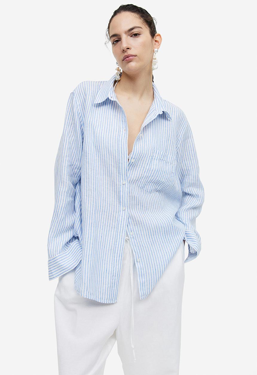 H&M - Linen shirt - blue