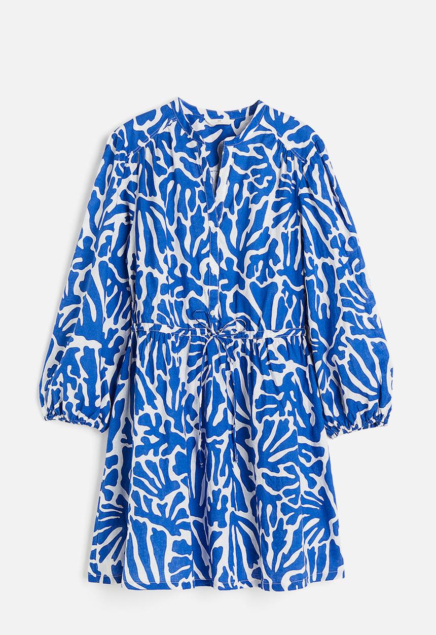 H&M - Linen-blend dress - blue