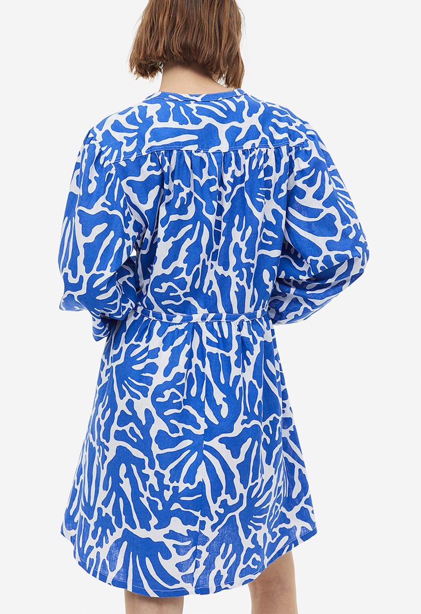 H&M - Linen-blend dress - blue