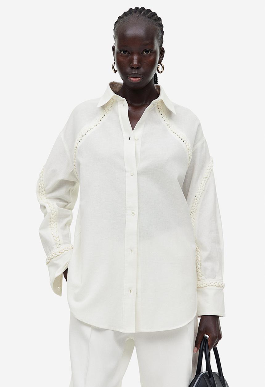 H&M - Linen-blend shirt - white