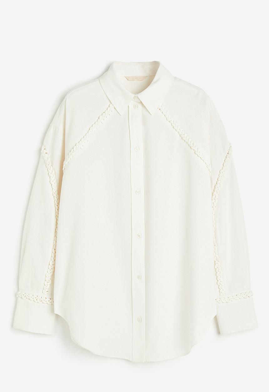 H&M - Linen-blend shirt - white