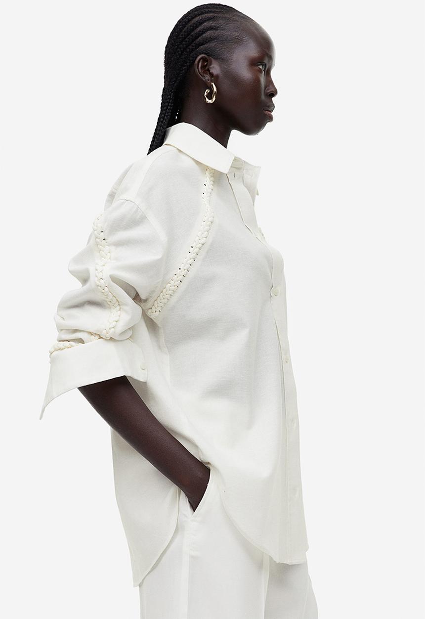 H&M - Linen-blend shirt - white