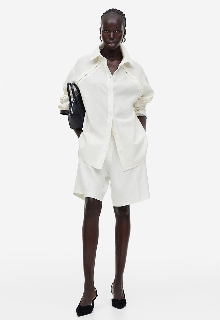 H&M - Linen-blend shirt - white