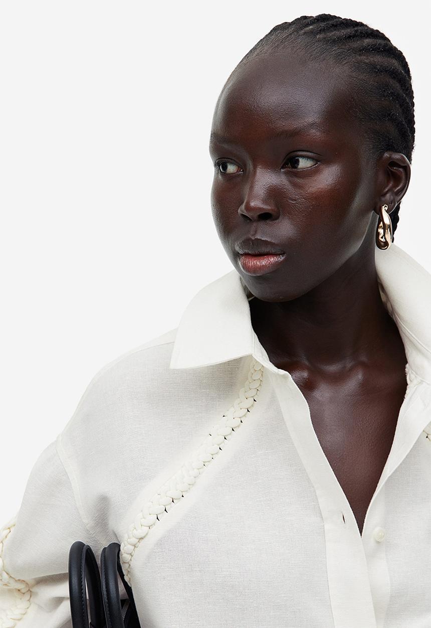 H&M - Linen-blend shirt - white