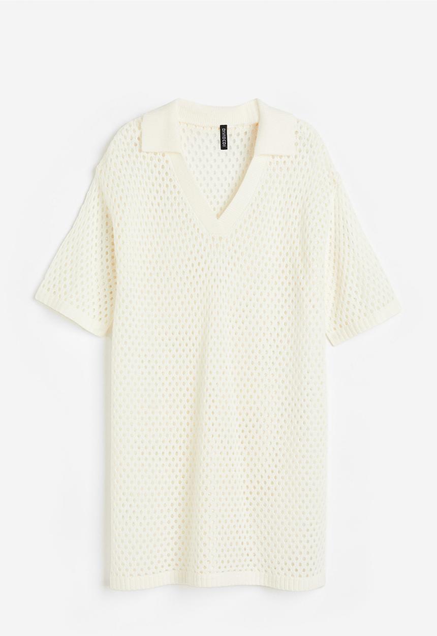 H&M - Hole-knit dress - white