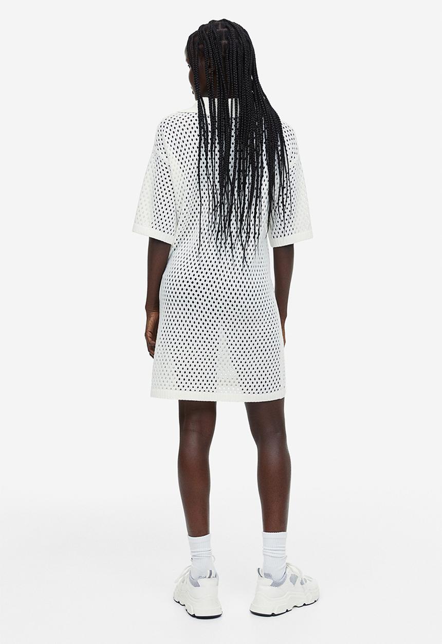 H&M - Hole-knit dress - white