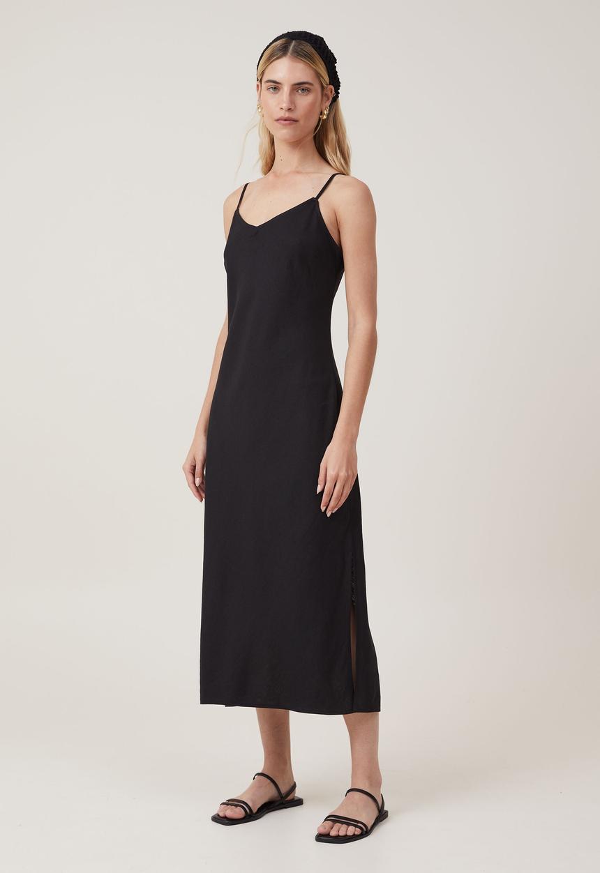 Cotton On - Haven slip midi dress - black