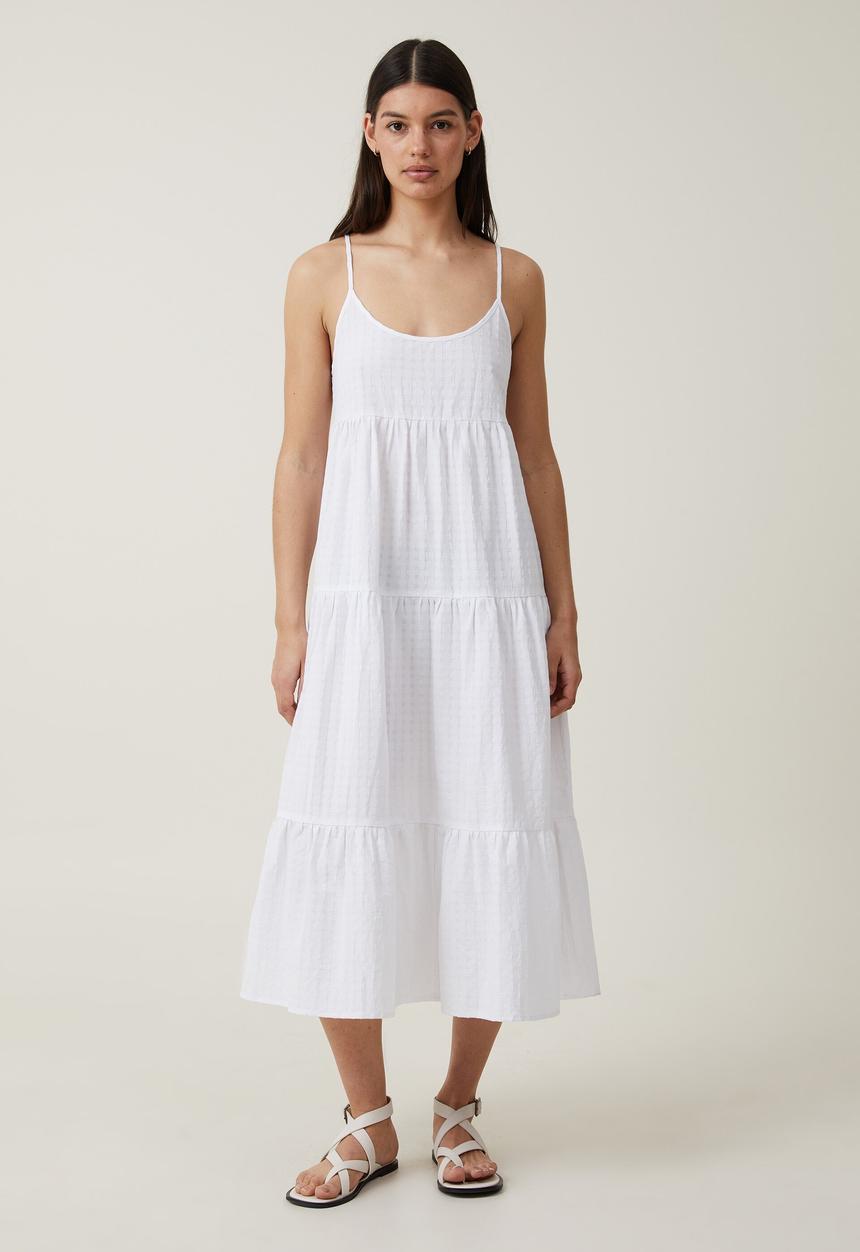 Cotton On - Summer tiered maxi dress - white
