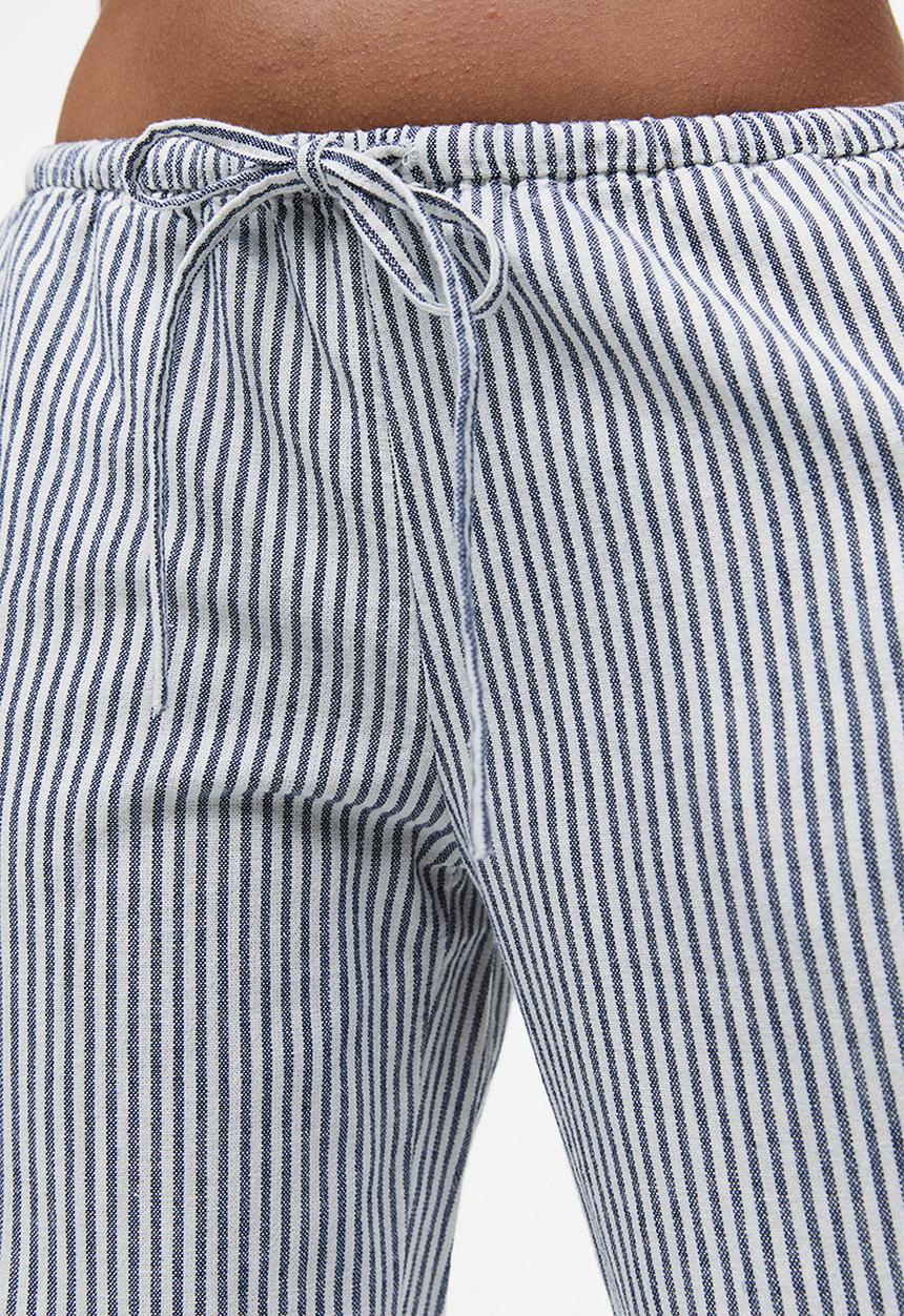 H&M - Wide trousers - dark blue striped