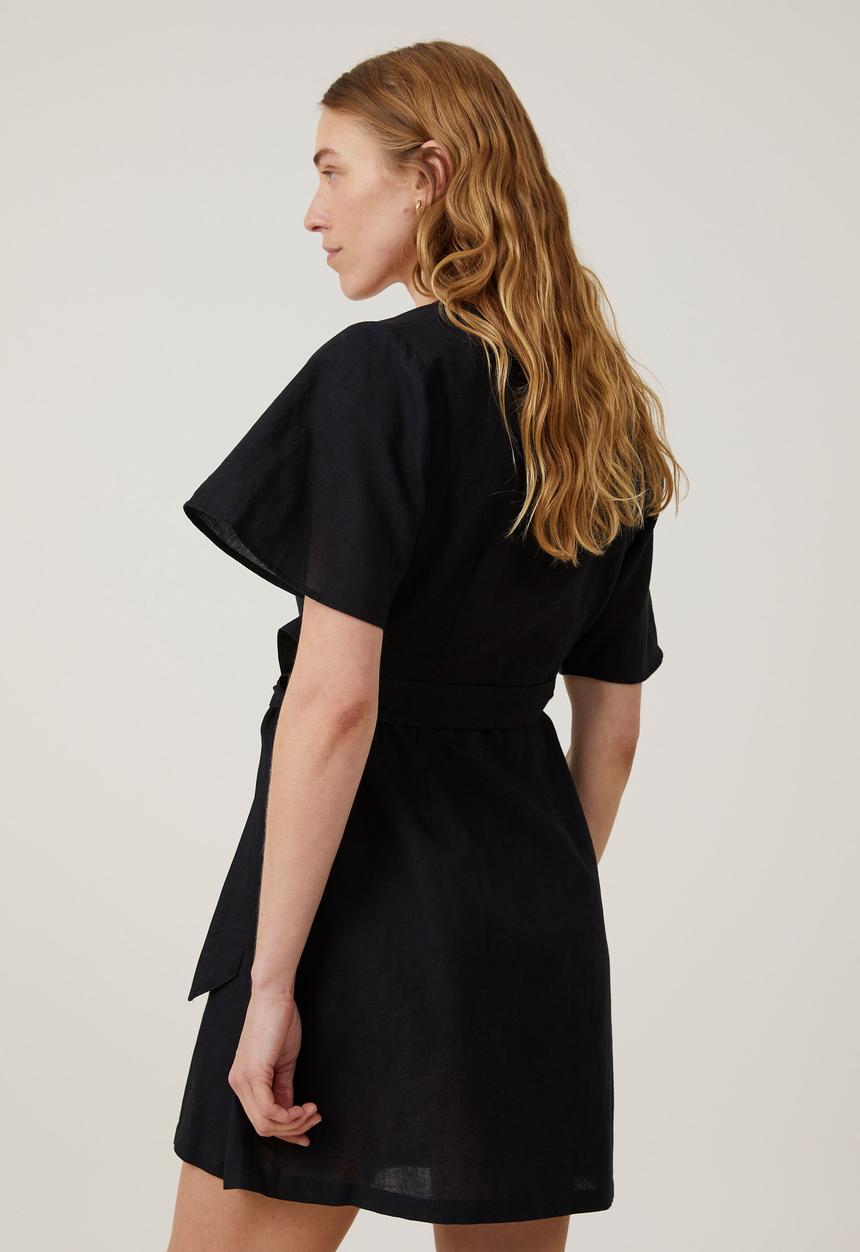 Cotton On - Wrap mini dress - black