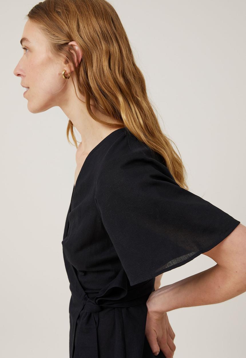 Cotton On - Wrap mini dress - black