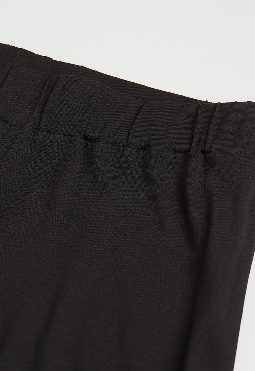 H&M - Wide jersey trousers - black