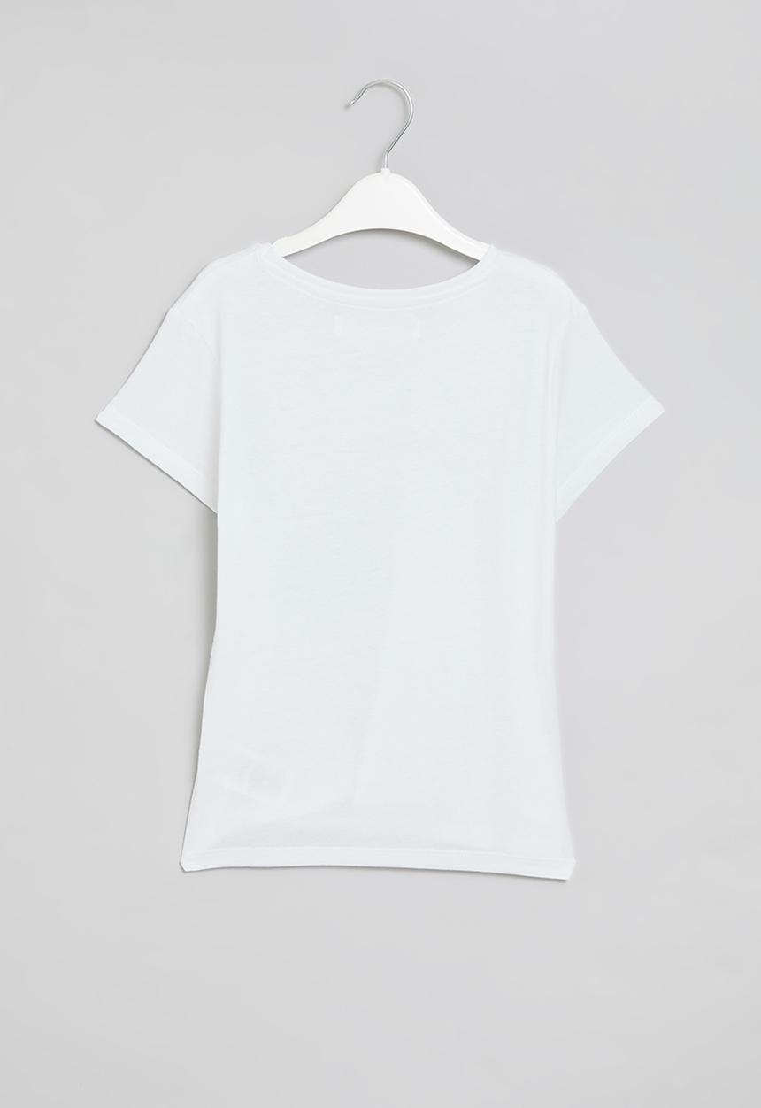 MINOTI - Graphic T-shirt tie front - white