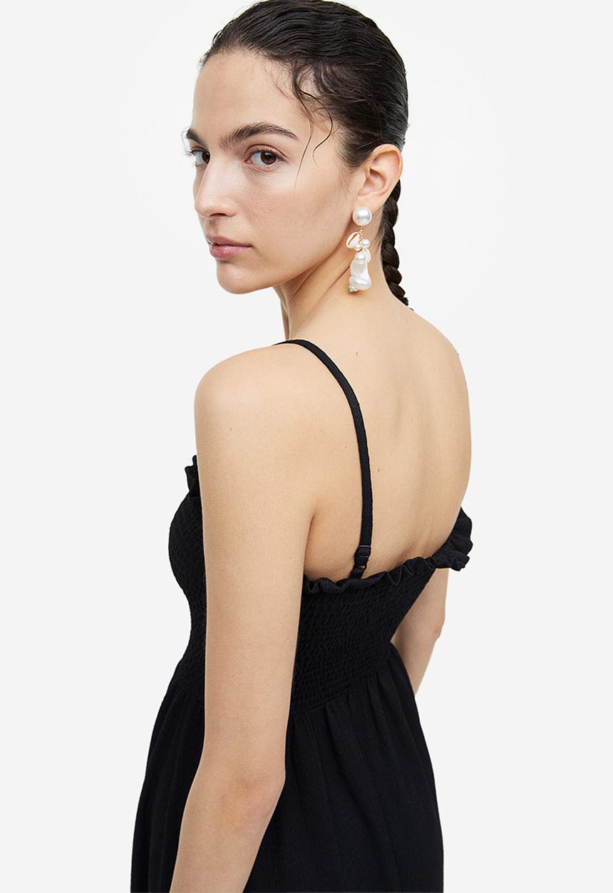 H&M - Smock-topped dress - black