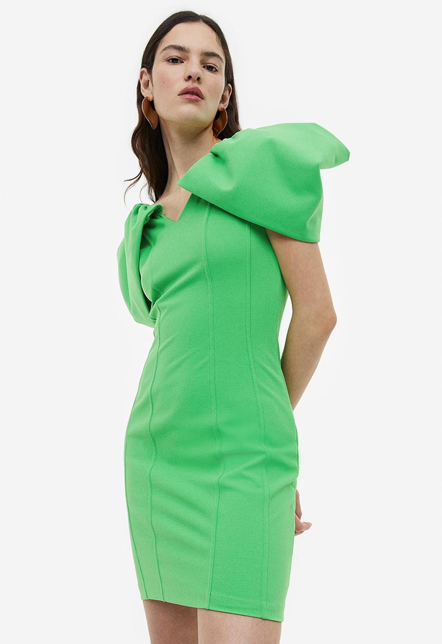 H&M - V-neck bodycon dress - green