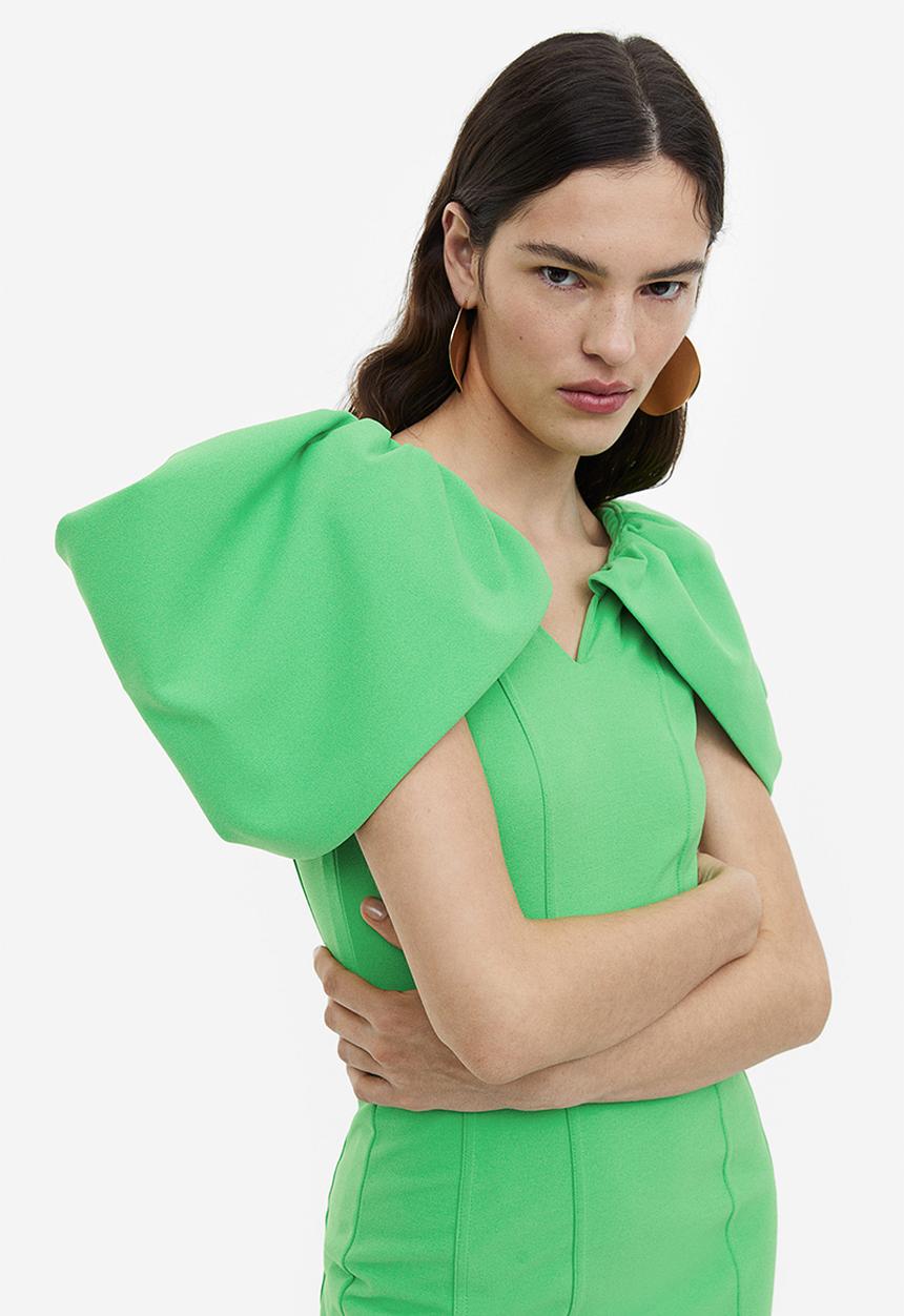H&M - V-neck bodycon dress - green