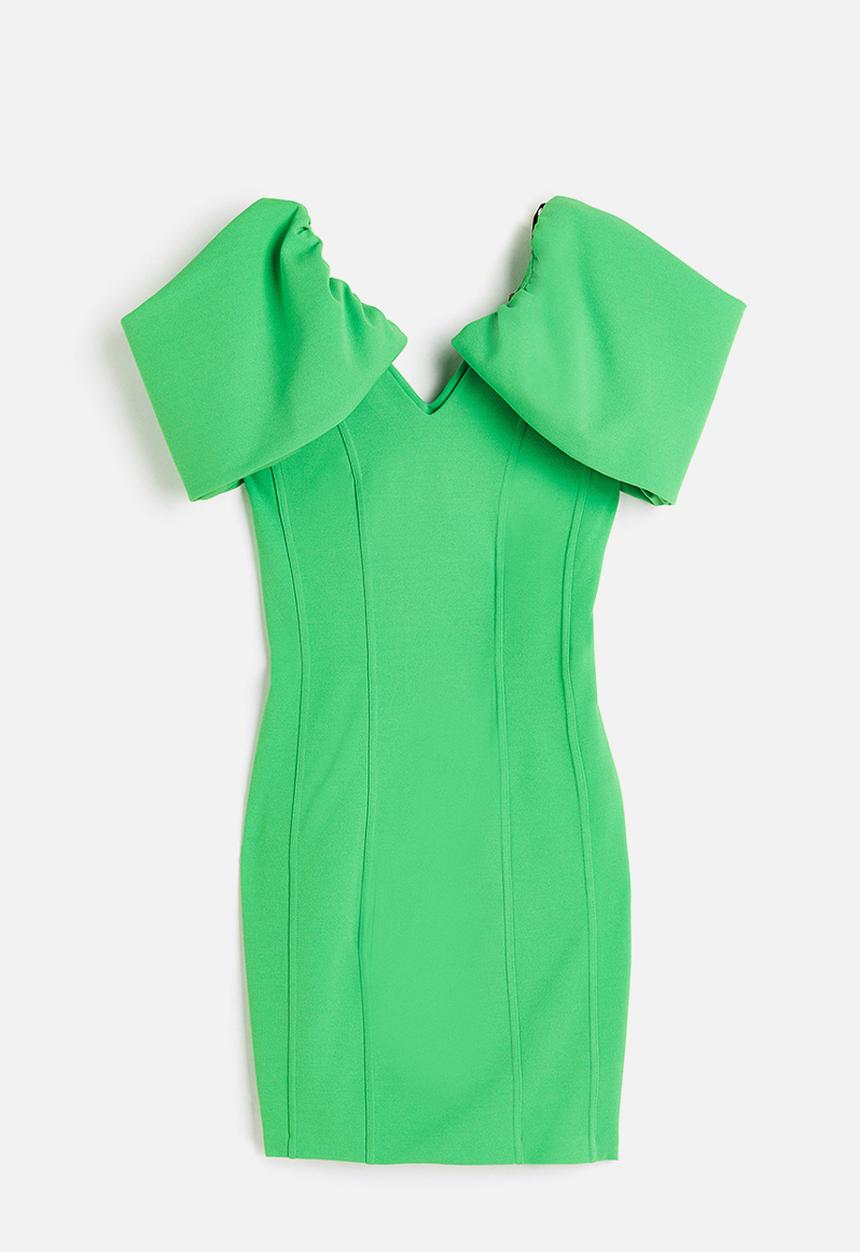 H&M - V-neck bodycon dress - green