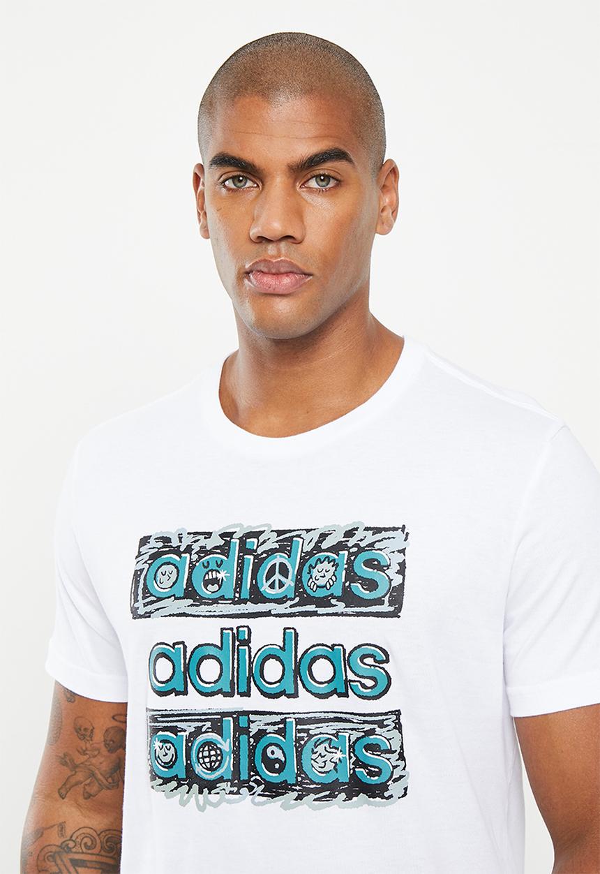 adidas Performance - M doodle mlt t - white