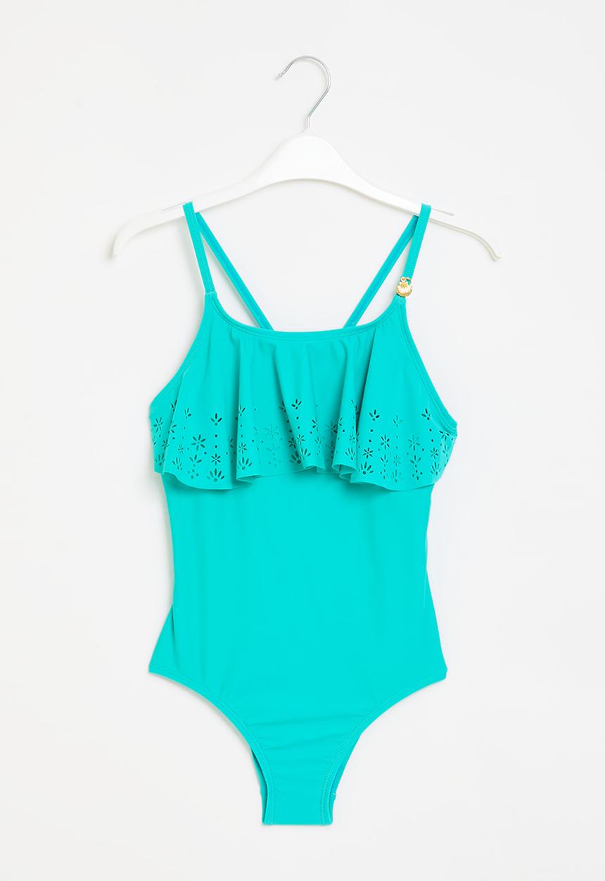 MINOTI - Laser cut swimsuit - turquoise 