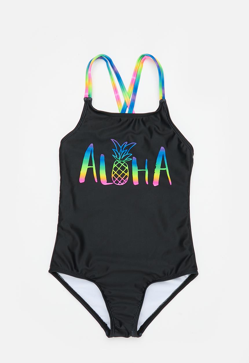 MINOTI - Strappy swimsuit with gradient print - black