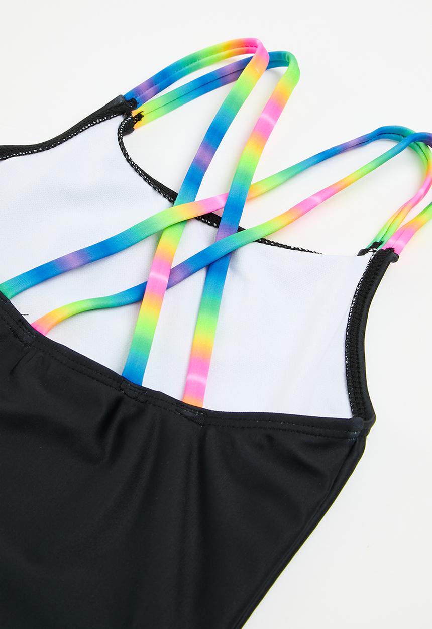 MINOTI - Strappy swimsuit with gradient print - black
