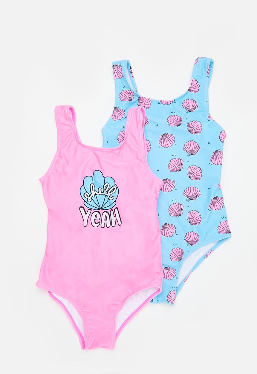 MINOTI - 2 pack swimsuit - blue & pink