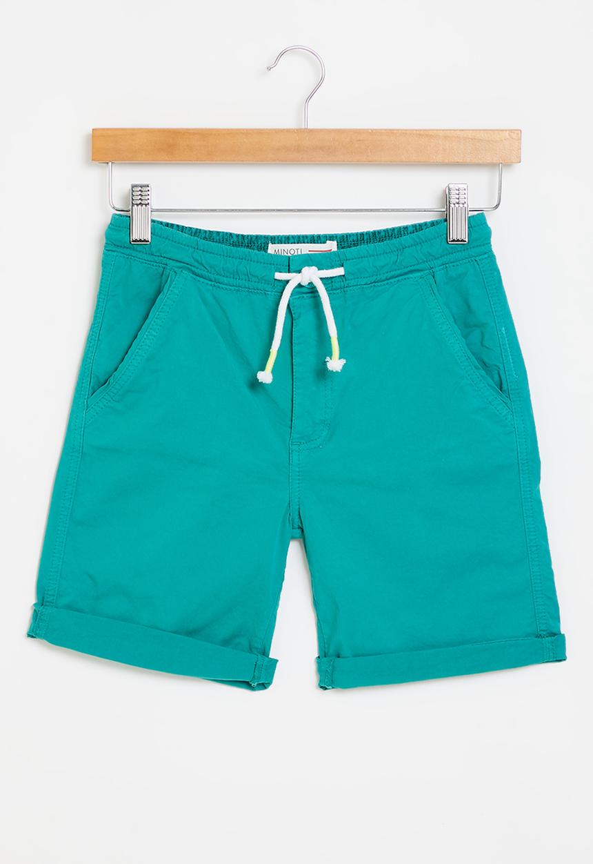 MINOTI - Peached twill washed short - teal