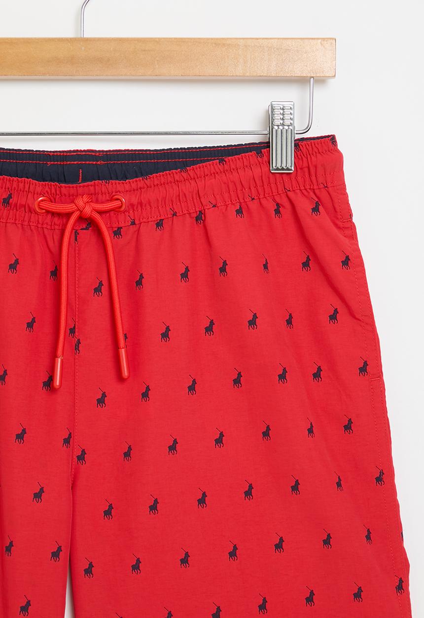 POLO - Boys monogram short - red