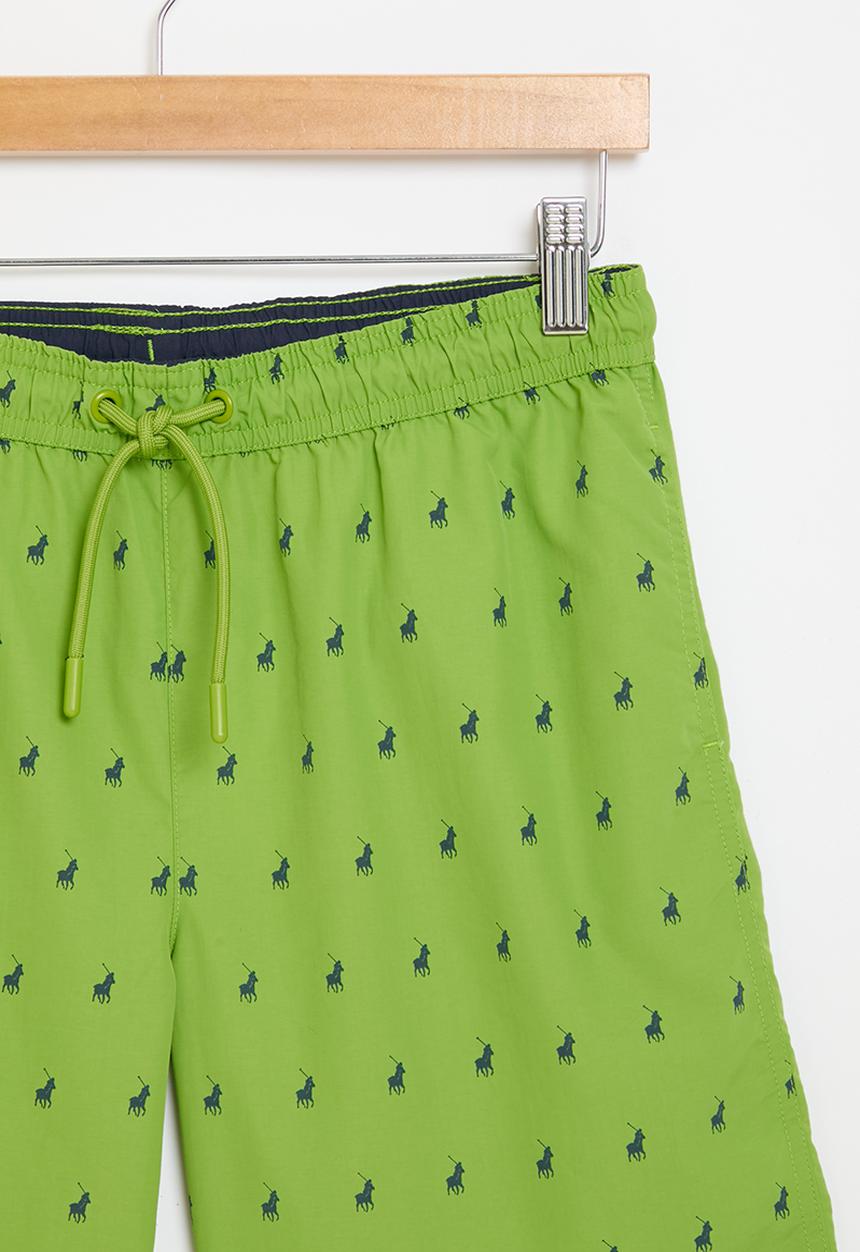 POLO - Boys monogram short - green