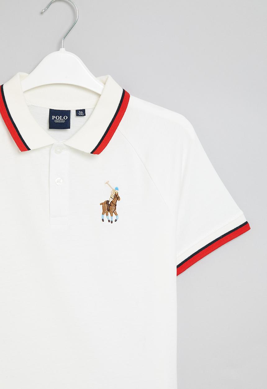 POLO - Boys raglan sleeved golfer - off white
