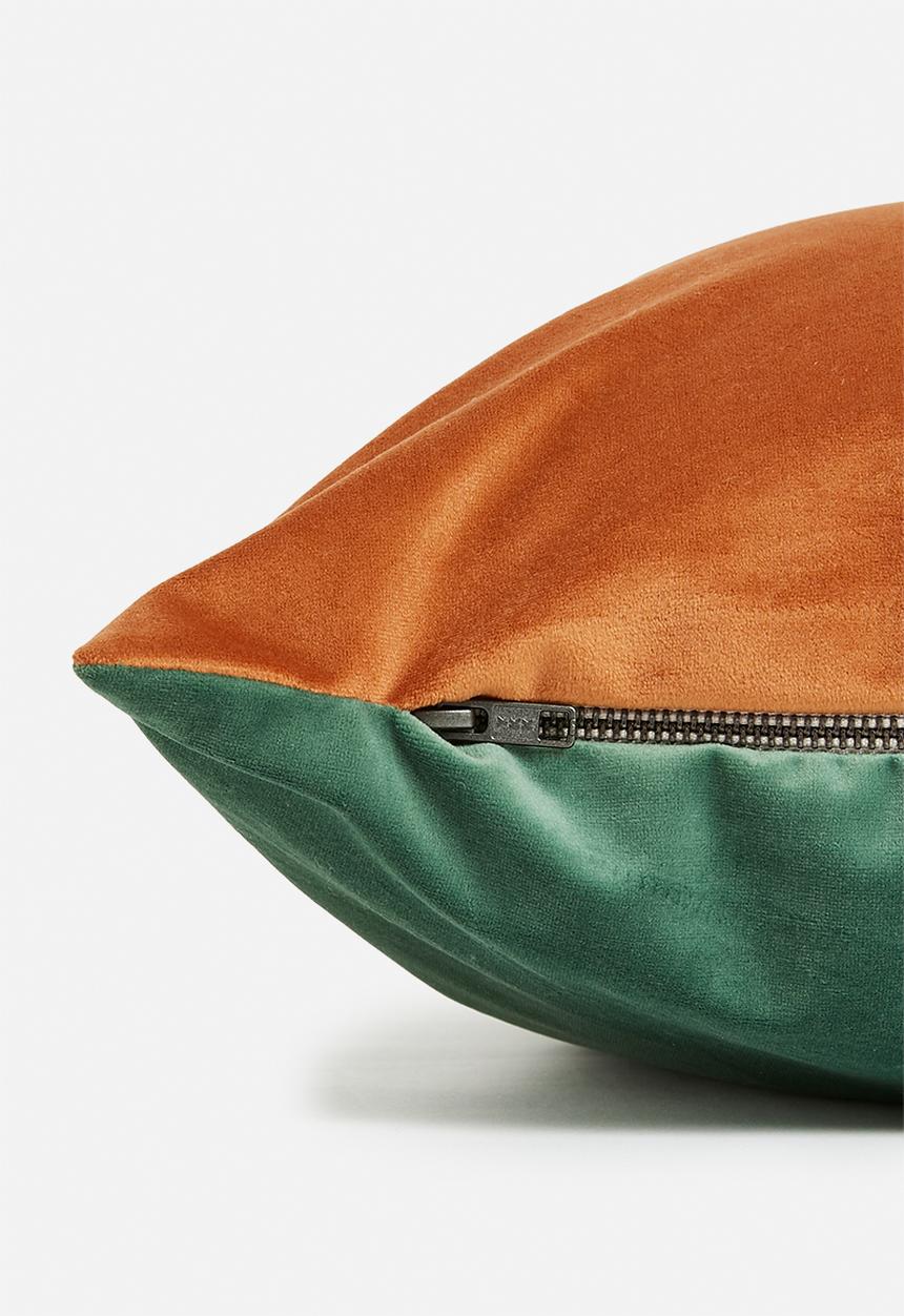 Hertex Fabrics - Magical contrast cushion cover - rust & green 