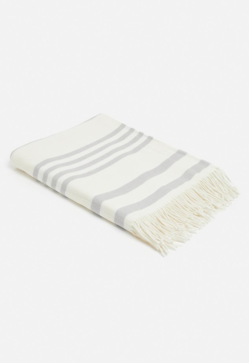 Aranda Blankets - Melody college throw - wilddove & natural