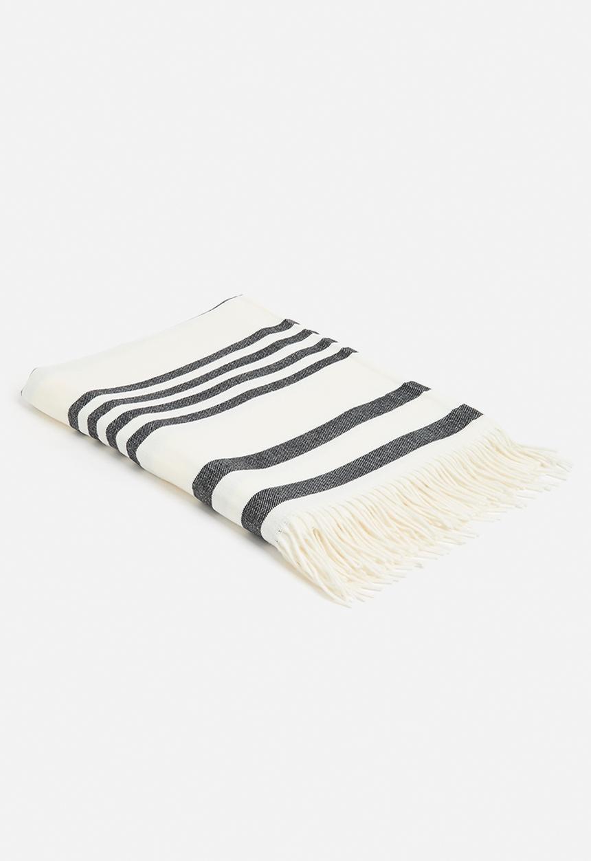 Aranda Blankets - Melody college throw - black & natural