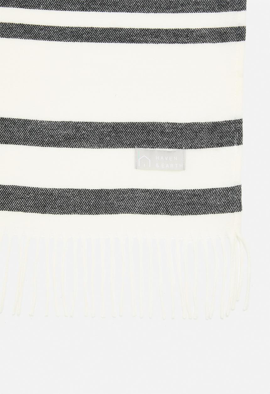 Aranda Blankets - Melody college throw - black & natural