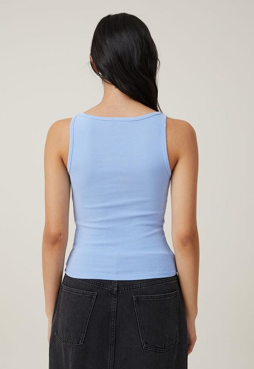 Cotton On - Madison boat neck tank - washed soft blue