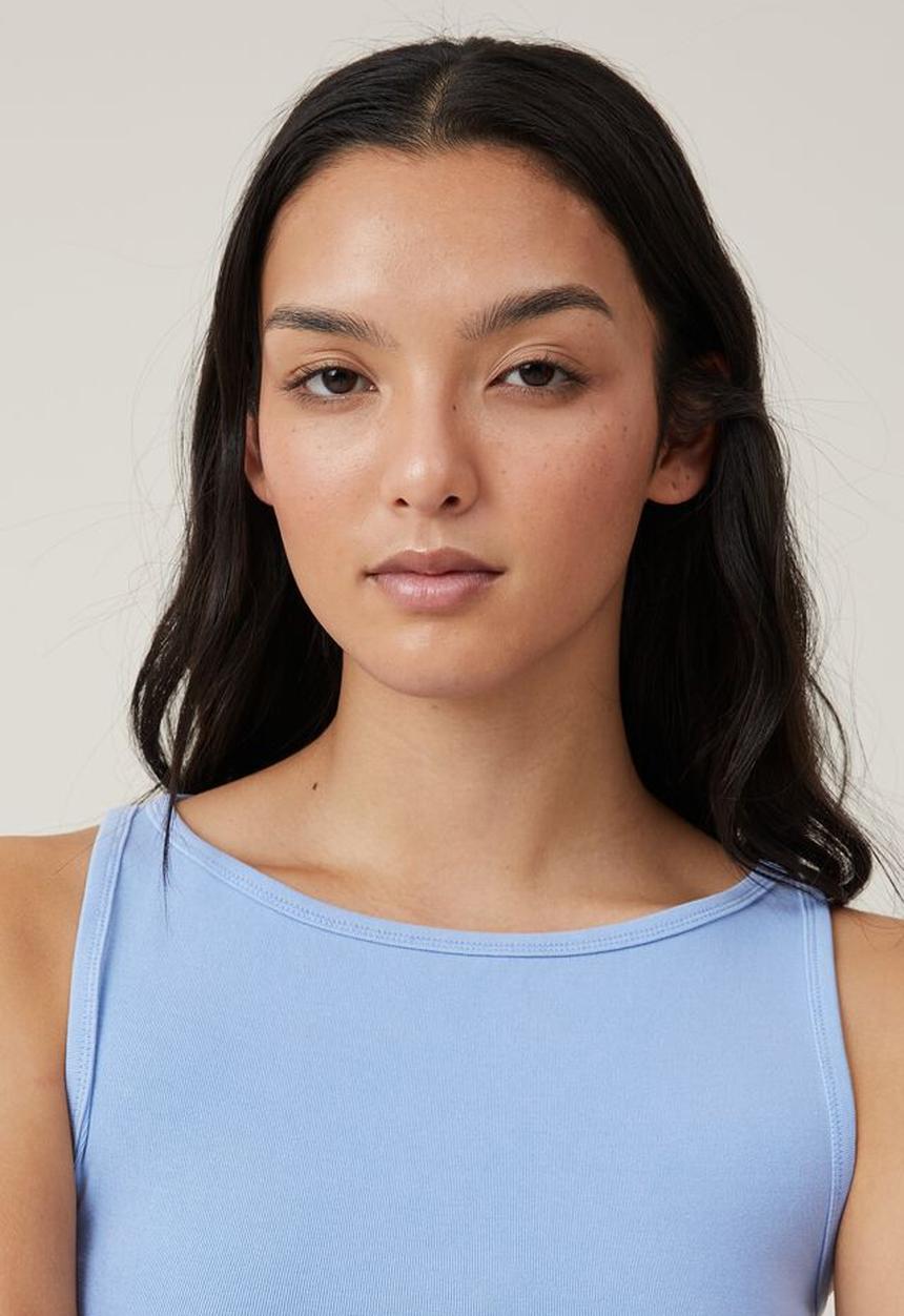 Cotton On - Madison boat neck tank - washed soft blue