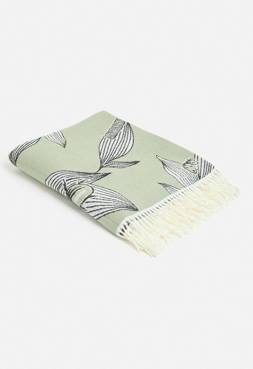Aranda Blankets - Bella vita entomology throw - olive & black