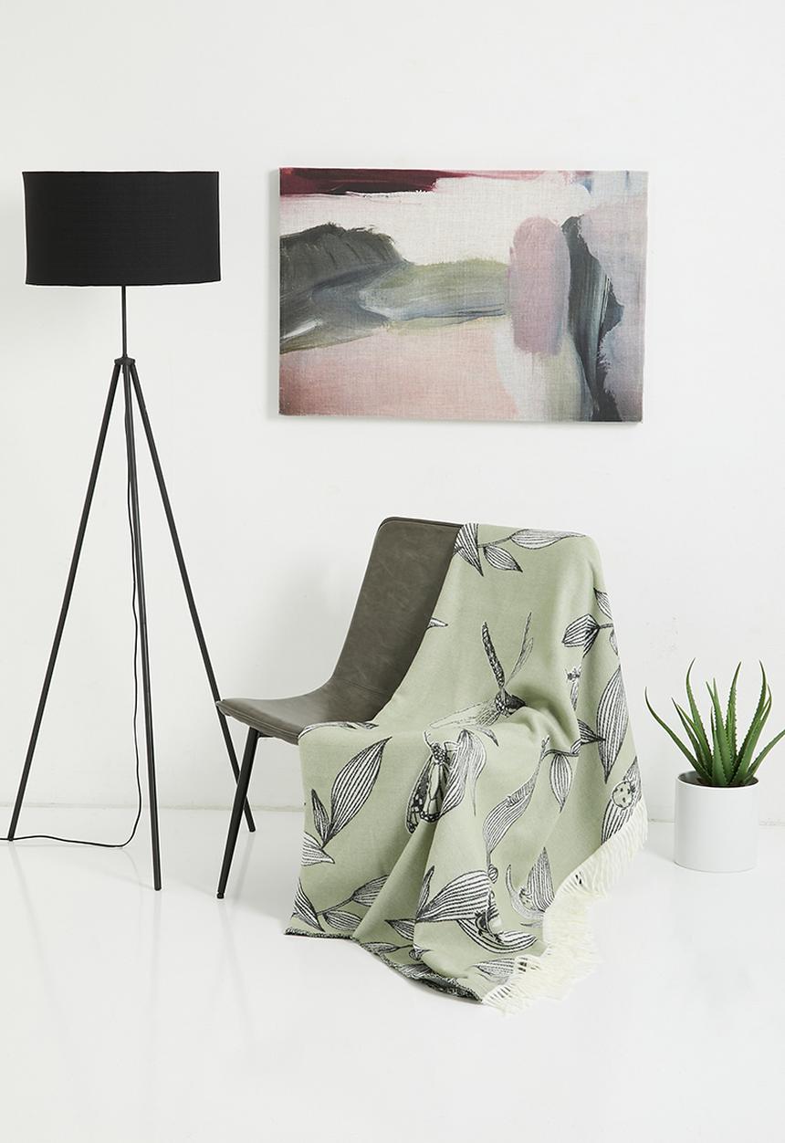 Aranda Blankets - Bella vita entomology throw - olive & black