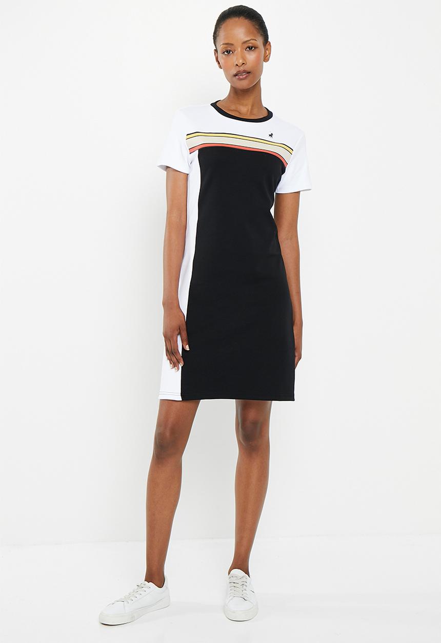 POLO - Toni panelled short sleeve dress - white