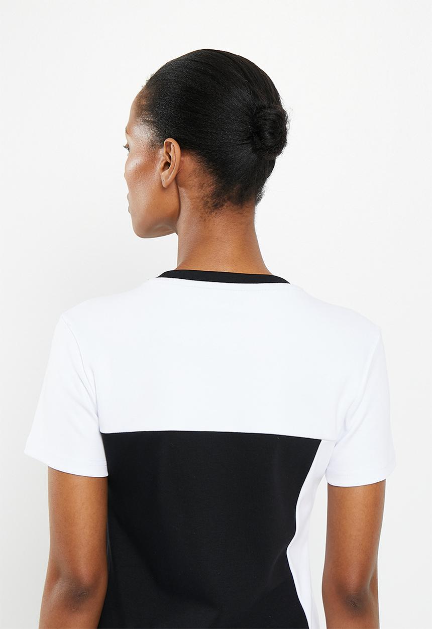 POLO - Toni panelled short sleeve dress - white